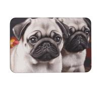 Diatomaceous Earth Bath Mat - Super Absorbent Quick Dry Door Mats Non-Slip Bathroom Rug Puppys Pug Floor Mat for Bath, Shower, Sink, Kitchen, Easy to Clean 40x60cm