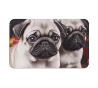 Diatomaceous Earth Bath Mat - Super Absorbent Quick Dry Door Mats Non-Slip Bathroom Rug Puppys Pug Floor Mat for Bath, Shower, Sink, Kitchen, Easy to Clean 50x80cm