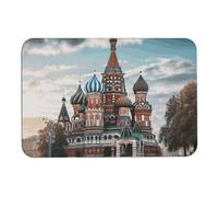 Diatomaceous Earth Bath Mat - Super Absorbent Quick Dry Door Mats Non-Slip Bathroom Rug St Basil Cathedral Red Square in Moscow Floor Mat for Bath, Shower, Sink, Kitchen, Easy to Clean 40x60cm