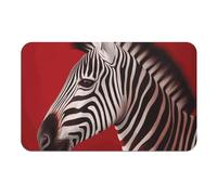 Diatomaceous Earth Bath Mat - Super Absorbent Quick Dry Door Mats Non-Slip Bathroom Rug Zebra Red Floor Mat for Bath, Shower, Sink, Kitchen, Easy to Clean 50x80cm
