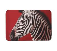 Diatomaceous Earth Bath Mat - Super Absorbent Quick Dry Door Mats Non-Slip Bathroom Rug Zebra Red Floor Mat for Bath, Shower, Sink, Kitchen, Easy to Clean 40x60cm