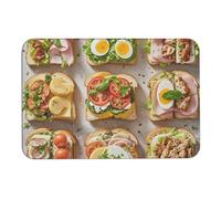 Diatomaceous Earth Bath Mat Super Absorbent Sandwich Encyclopedia Bathroom Rug Non-Slip Quick-Dry Floor Mat for Bathroom, Kitchen, Vanity, Entryway - Machine Washable