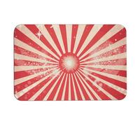 Diatomaceous Earth Bath Mat Super Absorbent Sparkling Red Stripes Bathroom Rug Non-Slip Quick-Dry Floor Mat for Bathroom, Kitchen, Vanity, Entryway - Machine Washable