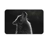 Diatomaceous Earth Bath Mat Super Absorbent Wolf Facing The Moon Bathroom Rug Non-Slip Quick-Dry Floor Mat for Bathroom, Kitchen, Vanity, Entryway - Machine Washable