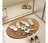 Diatomaceous Earth Floor Mat, Non-Slip Bath Rug with 3D Flower Design for Bedroom, Kitchen, Bathroom, and Living Room