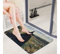 Diatomaceous Earth The Witch of Darkness Bath Mat Non Slip Quick Dry Welcome Front Door Mats 16x24 Dirt Trapper Mud Mats for Dog Paws 0.15" Thin Floor Mat for Bathroom Entryway Shower Sink
