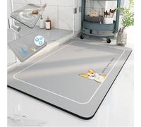 Diatomaceous Quick Dry Bath Ma(Off-White-40×60)t-Hokkaido Japan Origin, Anti-Slip Rug with Cute Pet Design, Negative Ion Tech, Formaldehyde Decomposition & Antibacterial for Women & Pet Lovers