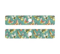 Diatomaceous stone sink mat for kitchen sink Prevents Moisture 2 Pcs drain mats for kitchen Sink Splash Guard & Protectors 30x5.4in -- Colorful Butterflies Teal