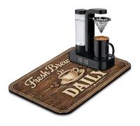 Diatomite Coffee Mat for Countertop 19"x12", Super Absorbent Quick Dry Espresso Machine Accessories, Hide Stains Rubber Backed Dish Drying Mat for Kitchen Bar Decor (Farmhouse)