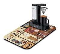 Diatomite Coffee Mat for Countertop 19"x12", Super Absorbent Quick Dry Espresso Machine Accessories, Hide Stains Rubber Backed Dish Drying Mat for Kitchen Bar Decor (Coffee Menu)