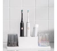 Diatomite Electric Toothbrush Holders for Bathrooms, Fast Dry Stone Drying Tray Toothpaste Holders, Instant Dry Sink Organizer Water Absorbing Bathroom Accessories Countertop Storage