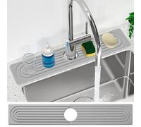 Diatomite Faucet Mat for Kitchen Sink [Diatomite Stone, Fast Drying]Kitchen Sink Splash Guard Drying Mat Sink Water Faucet Mat Splash Guard Stone Sink Tray Absorbing Tidy Splash Guard Behind Faucet