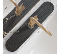 Diatomite Sink Splash Guard - DryingNeat Kitchen Faucet Mat, Instant Dry Water Absorbing Stone Tray for Sink, Durable Black Protector for Kitchen Bathroom Counter [Dark Grey, 23.6"x 3.9"]