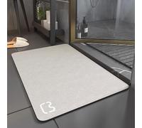 Diatomite Stone Absorbent Bath Mat, Rectangle Bathroom Mats Non Slip Washable, Large Quick Dry Non Slip Shower Mats, Machine Washable, Wet Room Shower Mat(Beige,60x90cm)