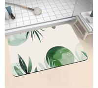 Diatomite Stone Bath Mat 140x200cm Super Absorbent Bathroom Mat, Non-Slip Quick Dry Bathroom Rug, Fast Drying Floor Bath Mats for Bathroom Toilet Bathtub Shower Room Doormat Kitchen Plant 16-1161