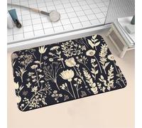 Diatomite Stone Bath Mat 140x200cm Super Absorbent Bathroom Mat, Non-Slip Quick Dry Bathroom Rug, Fast Drying Floor Bath Mats for Bathroom Toilet Bathtub Shower Room Doormat Kitchen Plants 16-1199