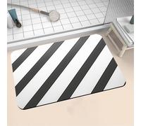 Diatomite Stone Bath Mat 150x220cm Super Absorbent Bathroom Mat, Non-Slip Quick Dry Bathroom Rug, Fast Drying Floor Bath Mats for Bathroom Toilet Bathtub Shower Room Doormat Kitchen Stripe 16-1247