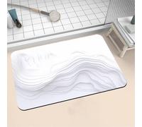 Diatomite Stone Bath Mat 160x230cm Super Absorbent Bathroom Mat, Non-Slip Quick Dry Bathroom Rug, Fast Drying Floor Bath Mats for Bathroom Toilet Bathtub Shower Room Doormat Kitchen White 16-1215