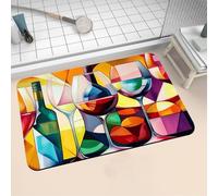 Diatomite Stone Bath Mat 70x140cm Super Absorbent Bathroom Mat, Non-Slip Quick Dry Bathroom Rug, Fast Drying Floor Bath Mats for Bathroom Toilet Bathtub Shower Room Doormat Kitchen Rainbow 16-1339
