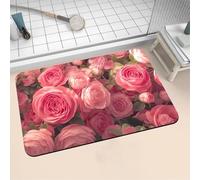 Diatomite Stone Bath Mat 80x150cm Super Absorbent Bathroom Mat, Non-Slip Quick Dry Bathroom Rug, Fast Drying Floor Bath Mats for Bathroom Toilet Bathtub Shower Room Doormat Kitchen Rose 16-1211