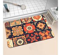 Diatomite Stone Bath Mat 90x120cm Super Absorbent Bathroom Mat, Non-Slip Quick Dry Bathroom Rug, Fast Drying Floor Bath Mats for Bathroom Toilet Bathtub Shower Room Doormat Kitchen Terracotta 16-1071