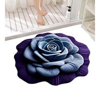 Diatomite Stone Bath Mat | Absorbent Stone Bath Mats For Bathroom - 3D Realistic Flower Pattern Non-Slip Fast Drying 15.75x15.75in For Bathtub