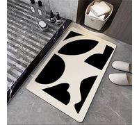 Diatomite Stone Bath Mat Non Slip Anti Mould Quick Dry Rubber Bathroom Mats Black and White Soft Diatomaceous Super Absorbent Stone Bath Mat