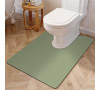 Diatomite Toilet Mat - Modern Quick-Dry Non-Slip Bath Mat for Bathroom - Washable Solid Color Floor Mat (Green 55x60cm)