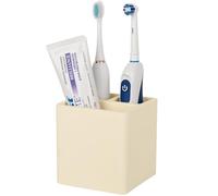 Diatomite Toothbrush Holders for Bathrooms, Electric Toothbrush and Toothpaste Holder 3 Slots Tooth Brush Organizer for Bathroom Countertop, Shower, Vanity - Yellow