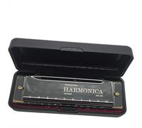 Diatonic 10 Hole Harmonica Mouth Organ With Case Jew's Harp Tuning Musical Instrument C Tone Blues Clues Jazz Harmonica(Black)