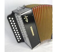Diatonic Accordion Hohner 2915 BLACK De Luxe Sol/Do (G/C) with Straps