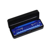 Diatonic Harmonica 10-hole C Harmonica For Adult Beginners Blues Harmonica Clear Sound Quality ABC Body(Blue)