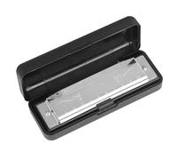 Diatonic Harmonica 10-hole C Harmonica For Adult Beginners Blues Harmonica Clear Sound Quality ABC Body(Silver)