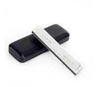Diatonic Harmonica 24 Hole Tremolo Harmonica Silver Color For Beginners Adults Getting Started With Case Give As A Gift(A)