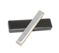 Diatonic Harmonica 28-hole Wide-range Polyphonic C Harmonica For Beginners Introduction To Adult Musical Instruments(Silver)