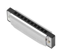 Diatonic Harmonica Aluminum Alloy 10 Hole C Key Portable Mouth Organ Musical Instrument Silver