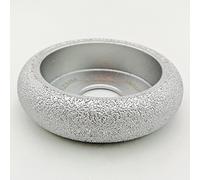 DIATOOL 3 Inch/75MM Diamond Grinding Wheel Convex Curve Brazed for Stone Abrasive Grinding disc Vacuum brazed Profile Hand Diamond Wheel Grit 60 (Diamond Height 20mm)