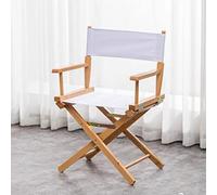 DIBAKO 30" Directors Chair Wood Taburete Plegable, Folding Makeup Artist Chair Artist Chair Foldable Height Stool, Director's Chair For Beauty Professional Makeup Artist (Color : White, Size : 44cm