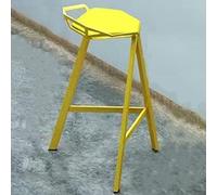 DIBAKO Breakfast Bar Stools Metal Frame Counter Stools, Height Bar Stool Heavy Duty High Chair Barstools, Stackable Stools For Kitchen Counter, Height 65cm（26inch） (Color : Yellow, Size : 26inch/65c