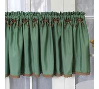 DIBAKO Valances For Windows Cafe Curtains With Rod Pocket, Kitchen Curtain Green Tier Curtains, Short Curtains Panel For Restaurant,Boho Style, Light Blocking (Size : 200x50cm)