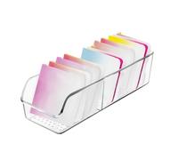 DIBALIYI 1PCS Plastic Tea bag Storage Box, Clear Tea Bag Container with 2 Cells, Stackable Tea Bag Holder, Coffee Organiser for Sugar Sachets Pods(1 PCS )