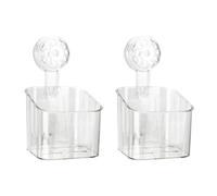 DIBALIYI 2 Pcs Shower Caddy, Clear Suction Cup Wall Caddy, No Drilling Acrylic Storage Rack, Multifunctional Shower Shelves for Bathroom Kitchen Hotel (Small)