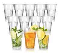 DIBALIYI Reusable Premium Plastic Cups, 10 OZ Transparently Glasses Tumbler, 300ml Unbreakable Stackable Drinking Glasses for Kids and Adults, Stackable Acrylic Cup for Home Picnic (300ml, 12PCS)