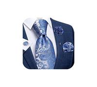 DiBanGu Mens Tie Silk Yellow and Black Necktie and Pocket Square Cufflinks Lapel Pin Brooch Set Classic Formal Ties for Party