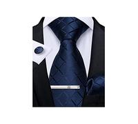 DiBanGu Silk Ties for Men Formal Striped Necktie and Pocket Square | 5PCS, Woven, Handkerchief, Tie Clip, Cufflinks, Classic, Durable For Wedding Party, Father’s Day Gift with Premium Gift Box