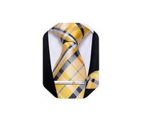 DiBanGu Silk Ties for Men Formal Striped Necktie and Pocket Square | 5PCS, Woven, Handkerchief, Tie Clip, Cufflinks, Classic, Durable For Wedding Party, Father’s Day Gift with Premium Gift Box