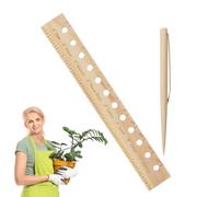 Dibber Plant Ruler Set - Wood Seeding Tool, Accurate Plant Spacing Template, Vegetable Garden Row Marker for Precise Seed Placement, Reusable Even Plant Spacing