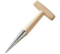 Dibbler Hand Held Dibbler Gardening Tool with Wooden Handle Chrome Coated Stainless Steel Head Professional Seed Planter Tool