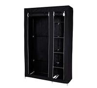 dibea Fabric Wardrobe Folding Cupboard 175 x 110 x 45 cm Black
