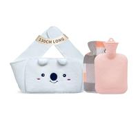 Dibikou Hot Water Bottle Belt, 1L wrap Around Wearable 3 in 1 Hot Water Bag with 130 cm Long Soft Waist Cover, PVC Koala Hot Water Bottle Strap for Neck, Shoulder, Back, Legs Warm and Period Relief